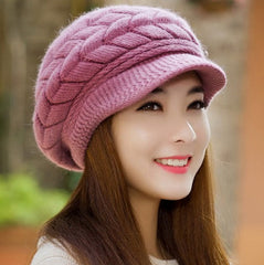 Beanies Knitted Hats Rabbit Fur Cap