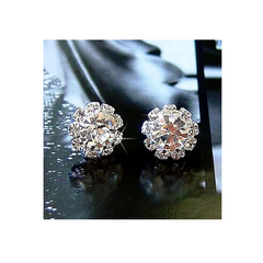 Spherical Crystal Flower Stud Earring