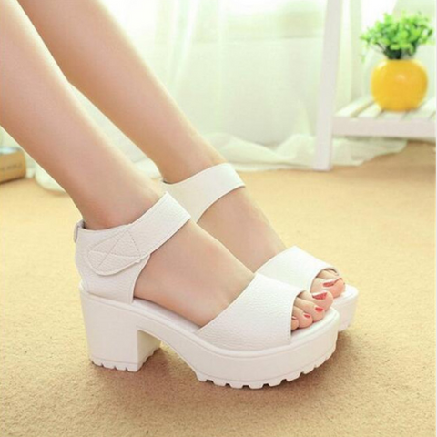 Open Toe Thick Heel Women Platform Sandal