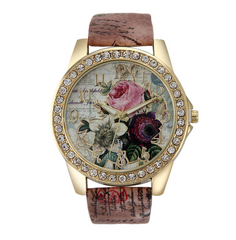 Chinese Style Peony Pattern Digital Watch