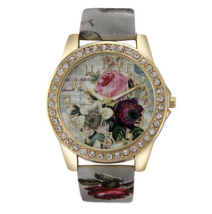 Chinese Style Peony Pattern Digital Watch