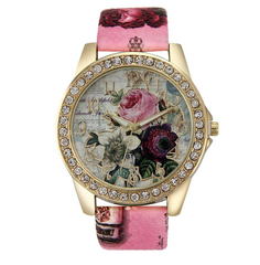 Chinese Style Peony Pattern Digital Watch