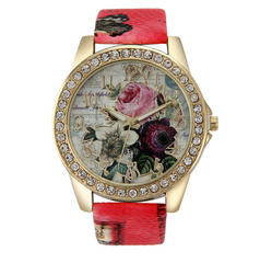 Chinese Style Peony Pattern Digital Watch