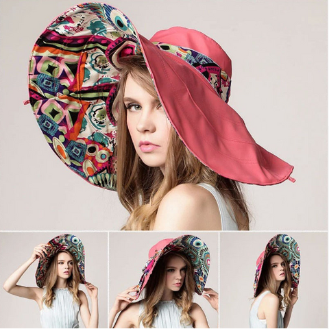 Fashion Foldable Brimmed Sun Hat for Women